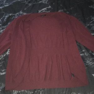 maroon cardigan